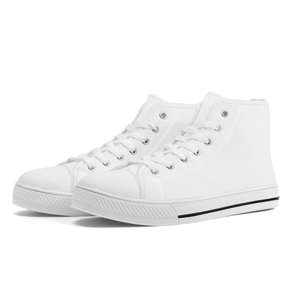 FWS High-Top Canvas Shoes With Customized Tongue - White