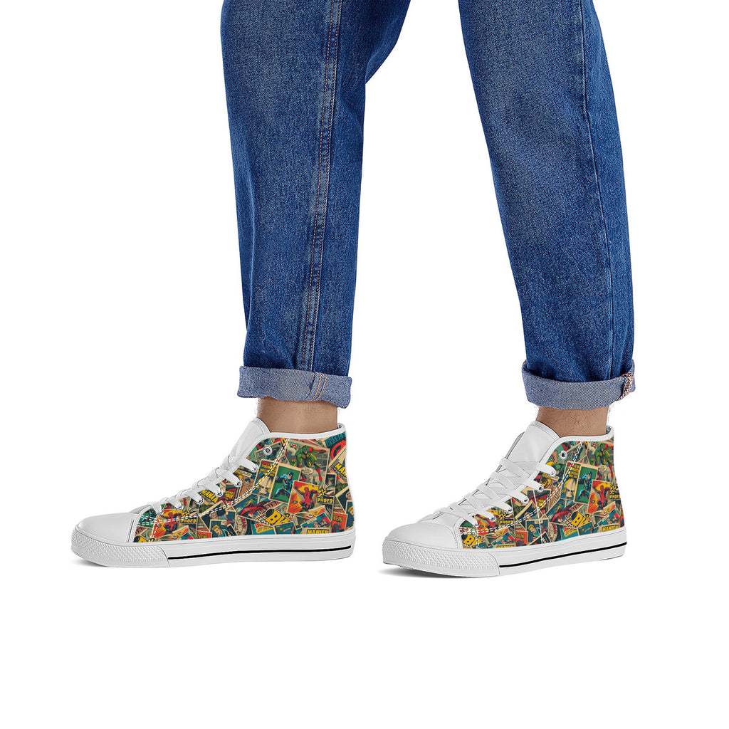 Copy of FWS High-Top Canvas Shoes With Customized Tongue - White