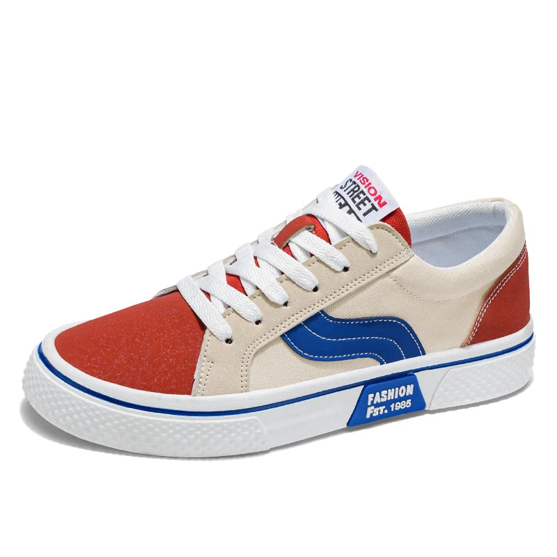 Factory Wholesale Men's Casual Athletic Walking Shoes Breathable Waterproof Rubber Sole Anti-Slip Mesh PU Canvas Trendy Style