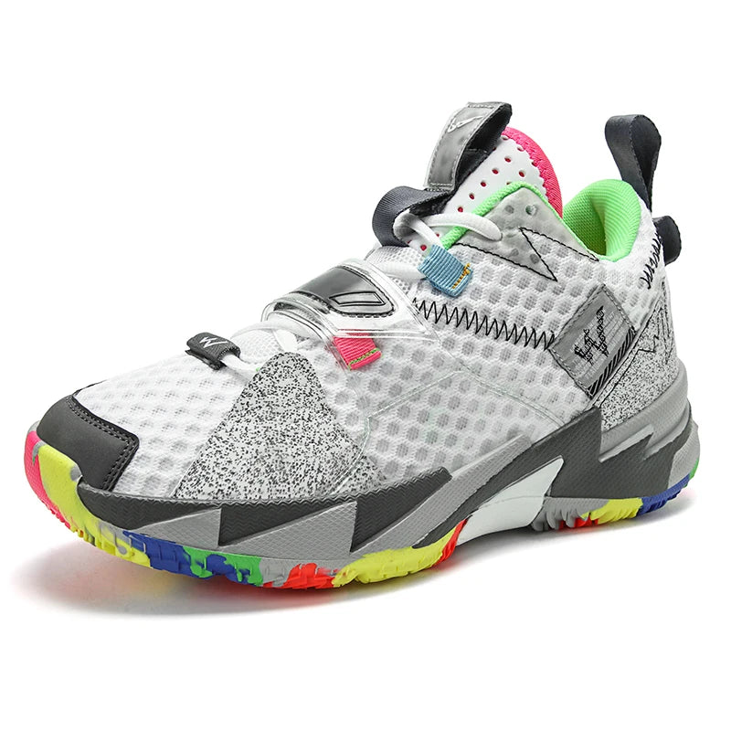 New Hot Superstar Fashion Rainbow Basketball Shoes Men Breathable High Top Basketball Shoes Outdoor Street Sneakers