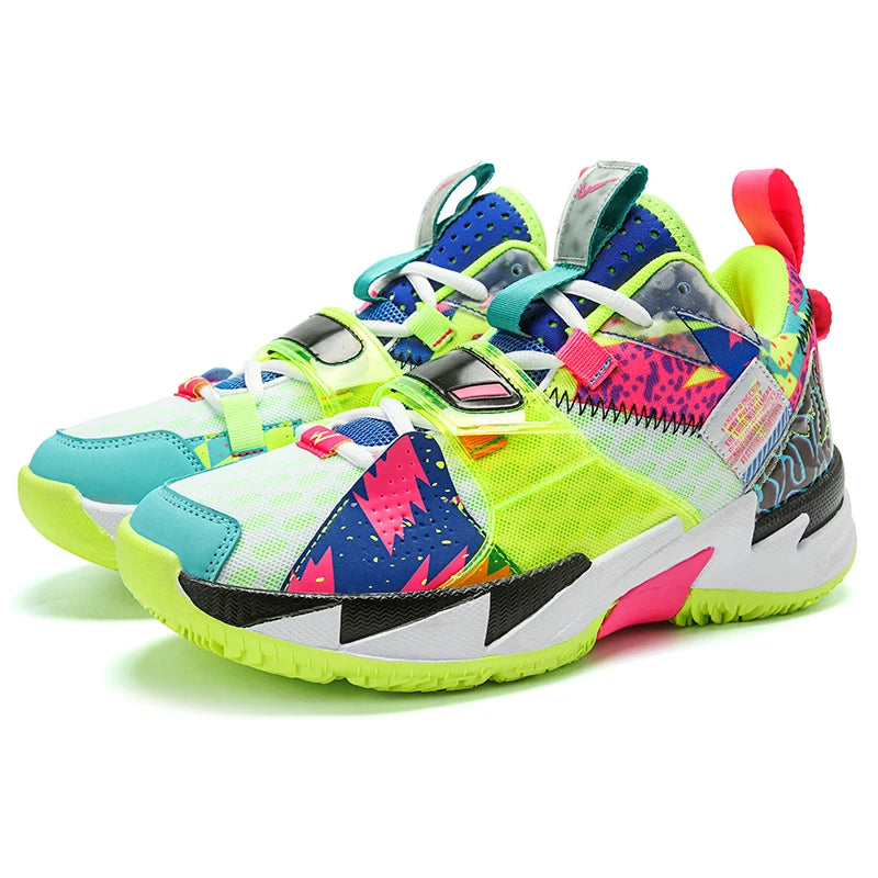 New Hot Superstar Fashion Rainbow Basketball Shoes Men Breathable High Top Basketball Shoes Outdoor Street Sneakers