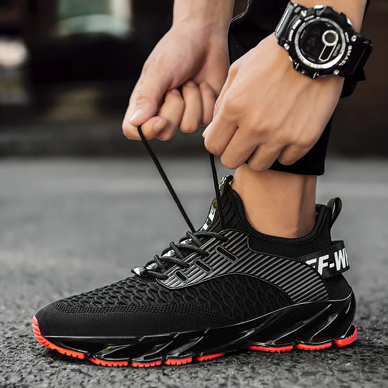 Brand Logo Custom High-tech Blade Sole Men Breathable Professional Fashion Sneakers Running Shoes