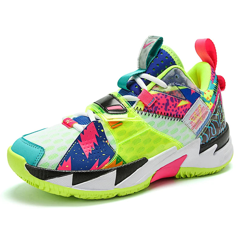 New Hot Superstar Fashion Rainbow Basketball Shoes Men Breathable High Top Basketball Shoes Outdoor Street Sneakers