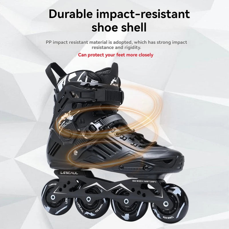 Inline Professional Slalom Roller Skates Aluminum Alloy Frame with 4 Wheels Skates for Men and Women Beginner