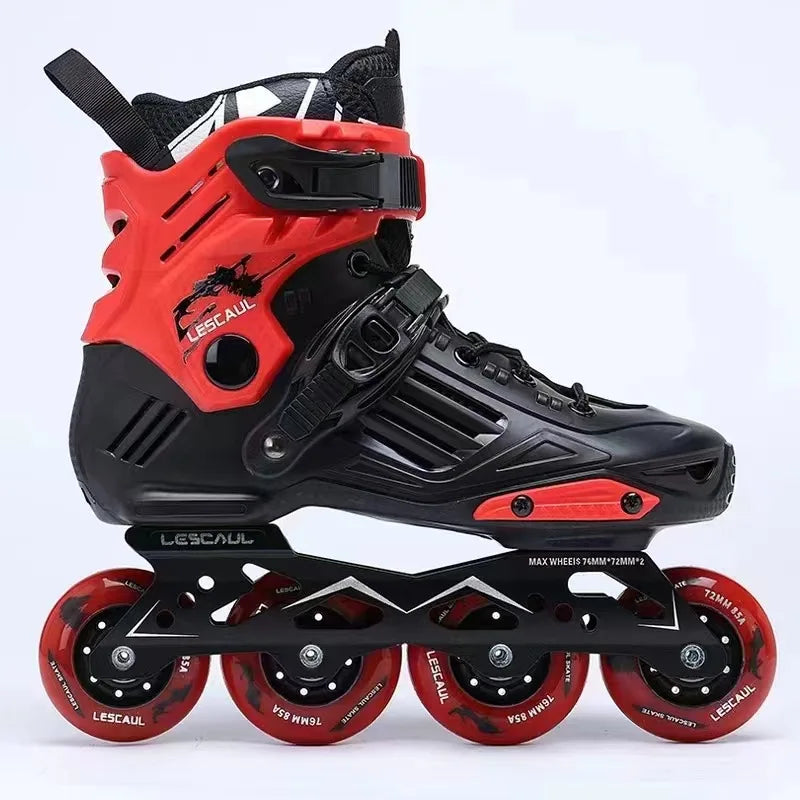 Inline Professional Slalom Roller Skates Aluminum Alloy Frame with 4 Wheels Skates for Men and Women Beginner