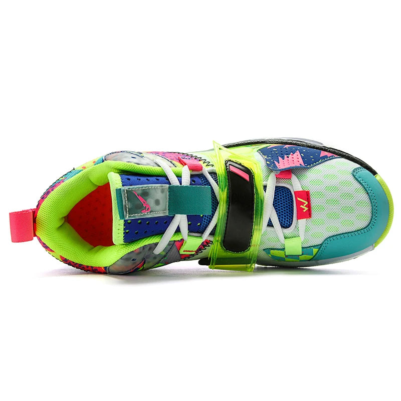 New Hot Superstar Fashion Rainbow Basketball Shoes Men Breathable High Top Basketball Shoes Outdoor Street Sneakers