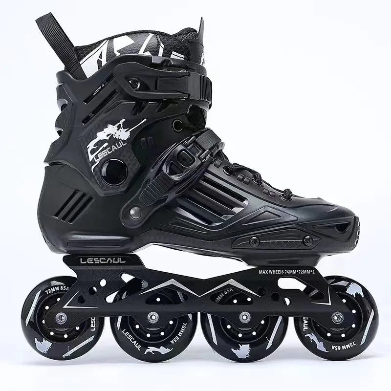 Inline Professional Slalom Roller Skates Aluminum Alloy Frame with 4 Wheels Skates for Men and Women Beginner