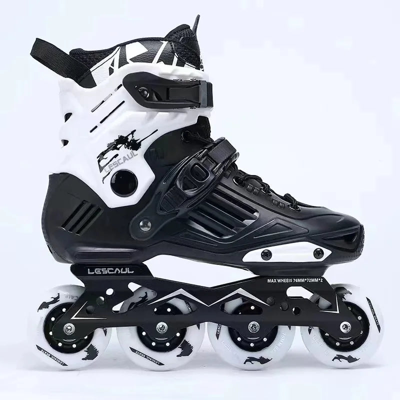 Inline Professional Slalom Roller Skates Aluminum Alloy Frame with 4 Wheels Skates for Men and Women Beginner
