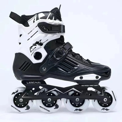 Inline Professional Slalom Roller Skates Aluminum Alloy Frame with 4 Wheels Skates for Men and Women Beginner