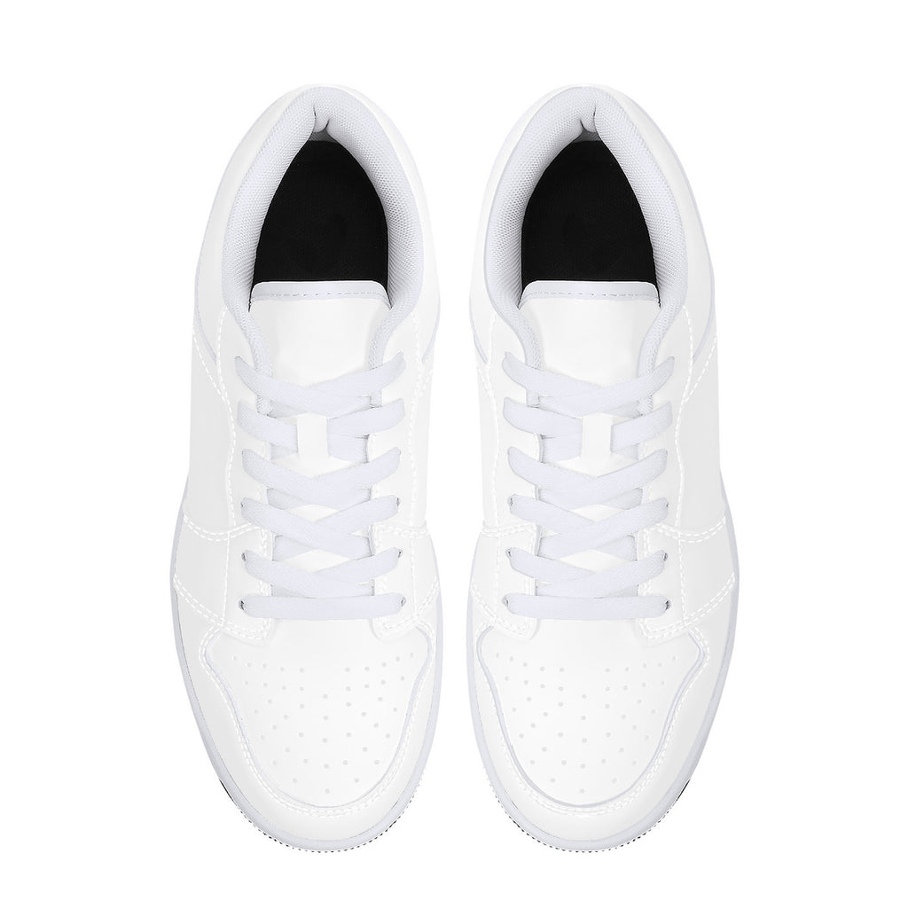 D15 Low-Top Synthetic Leather Sneakers - White