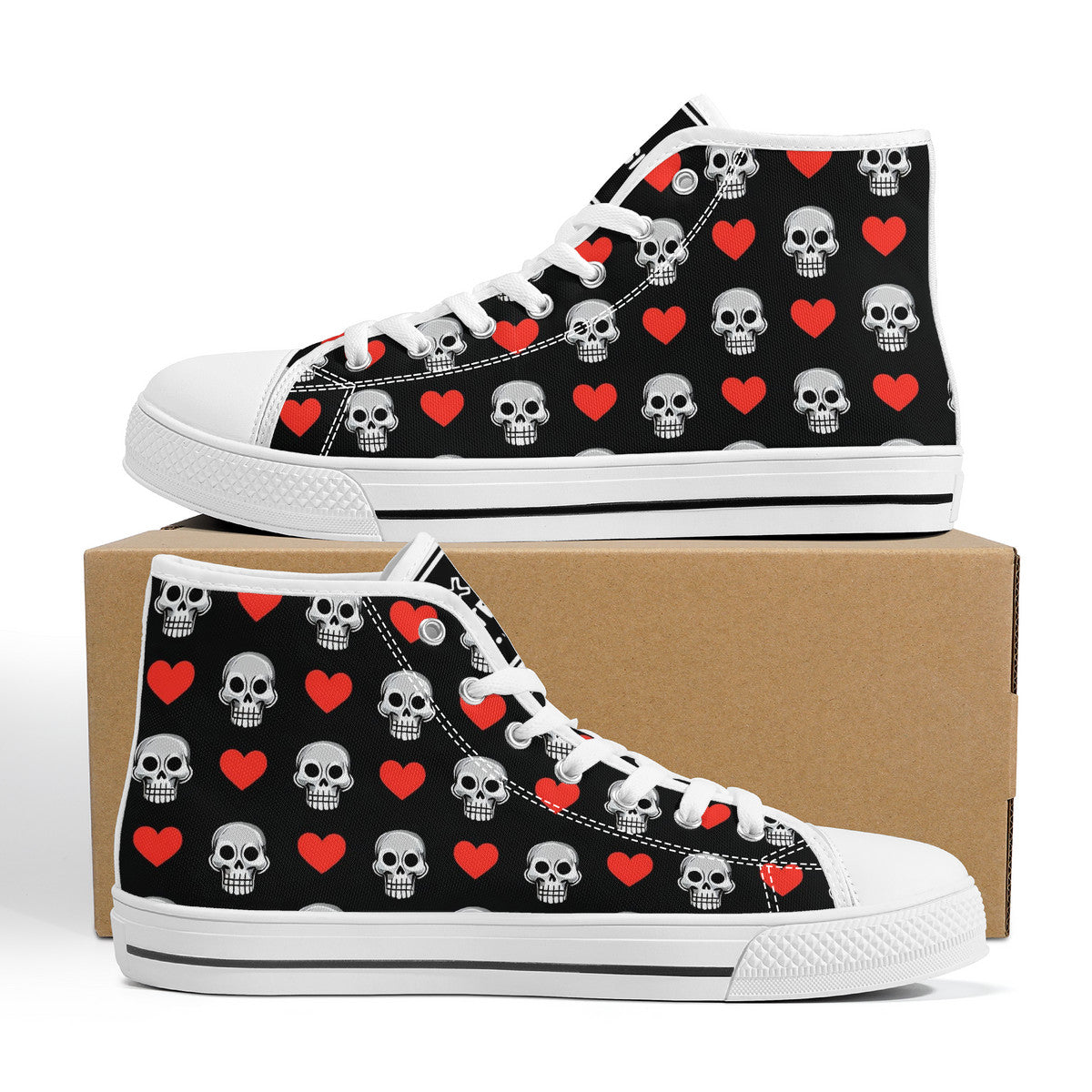 Copy of FWS High-Top Canvas Shoes With Customized Tongue - White