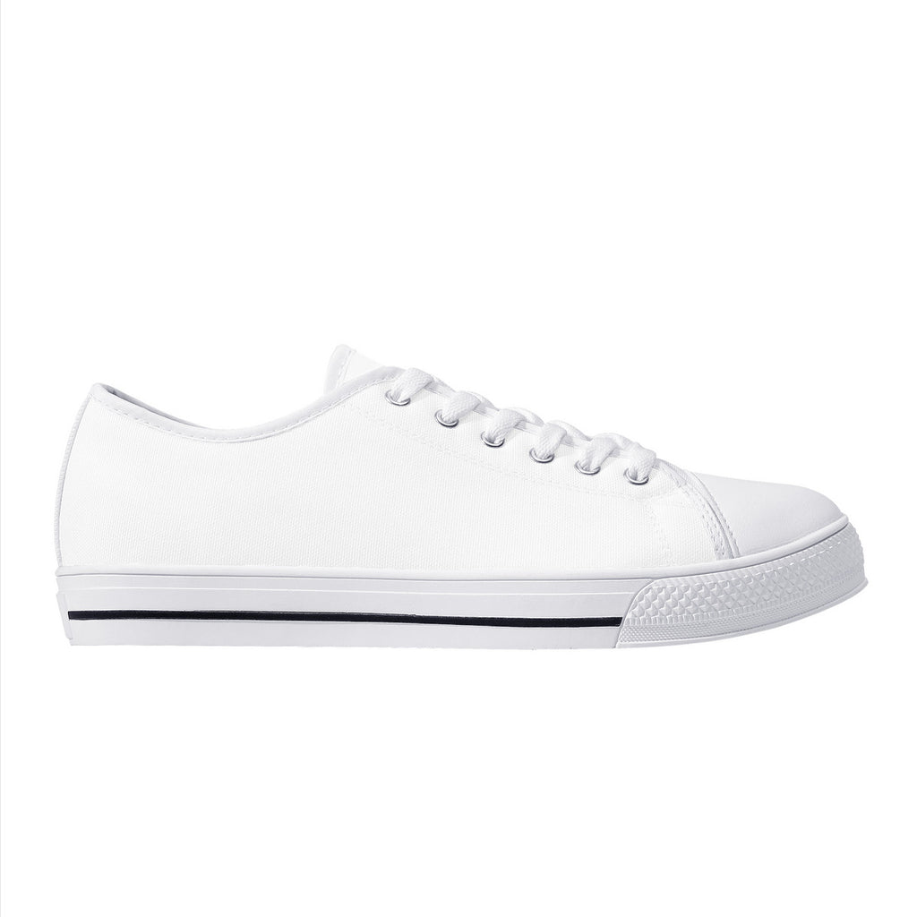 FXS Low-Top Canvas Shoes With Customized Tongue - White