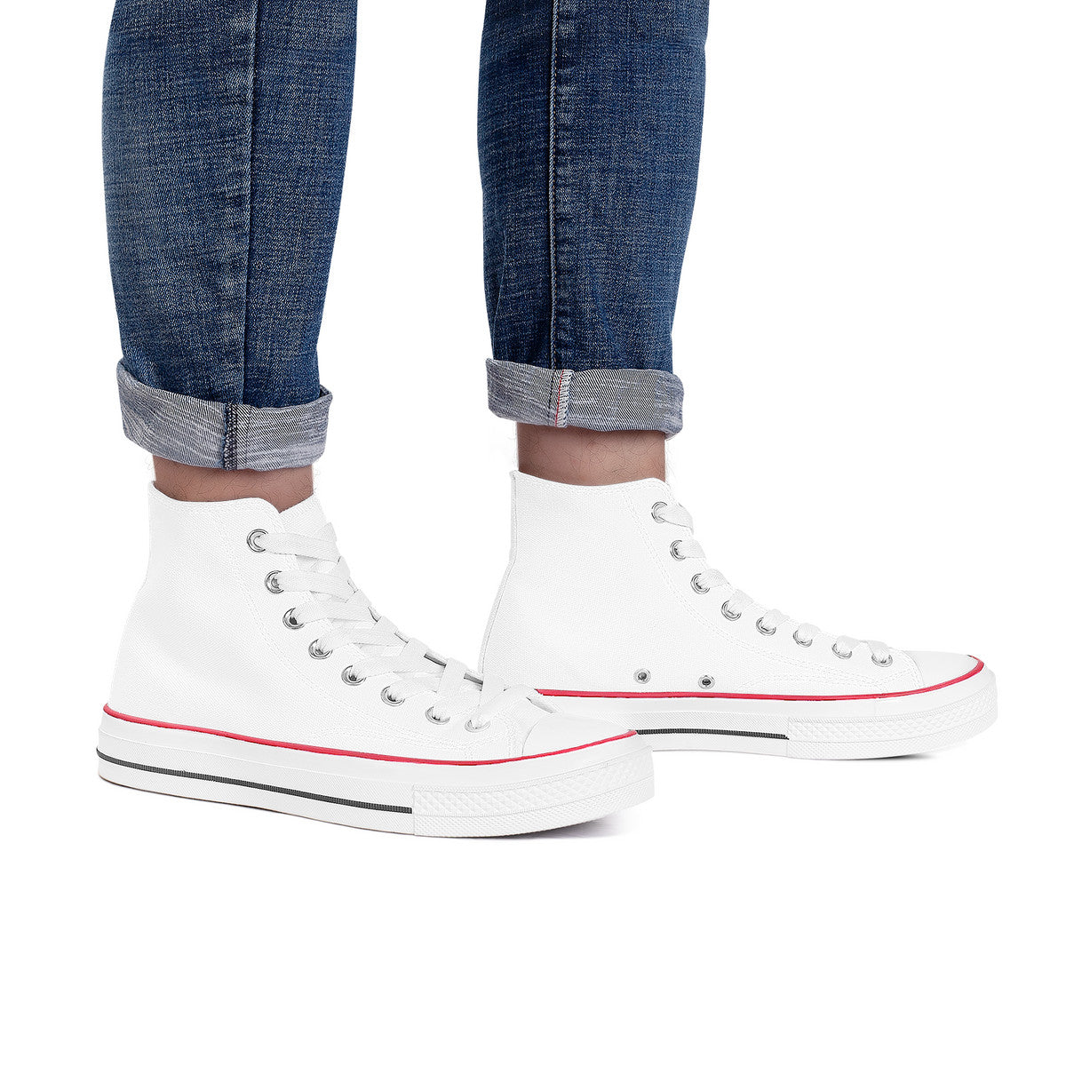 D70 High Top Canvas Shoes - White