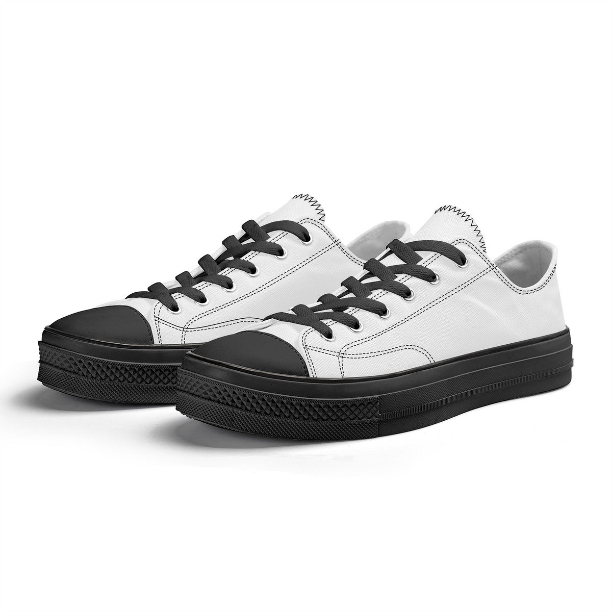 SF_S62 Unisex Classic Low Top Canvas Shoes - Black