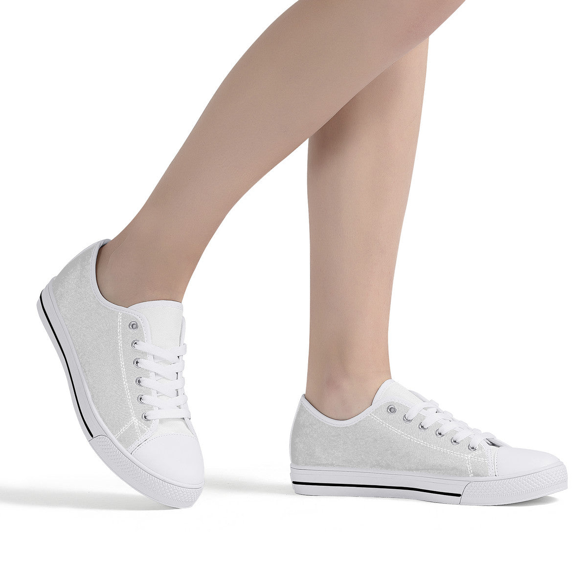 FXS Low-Top Canvas Shoes With Customized Tongue - White