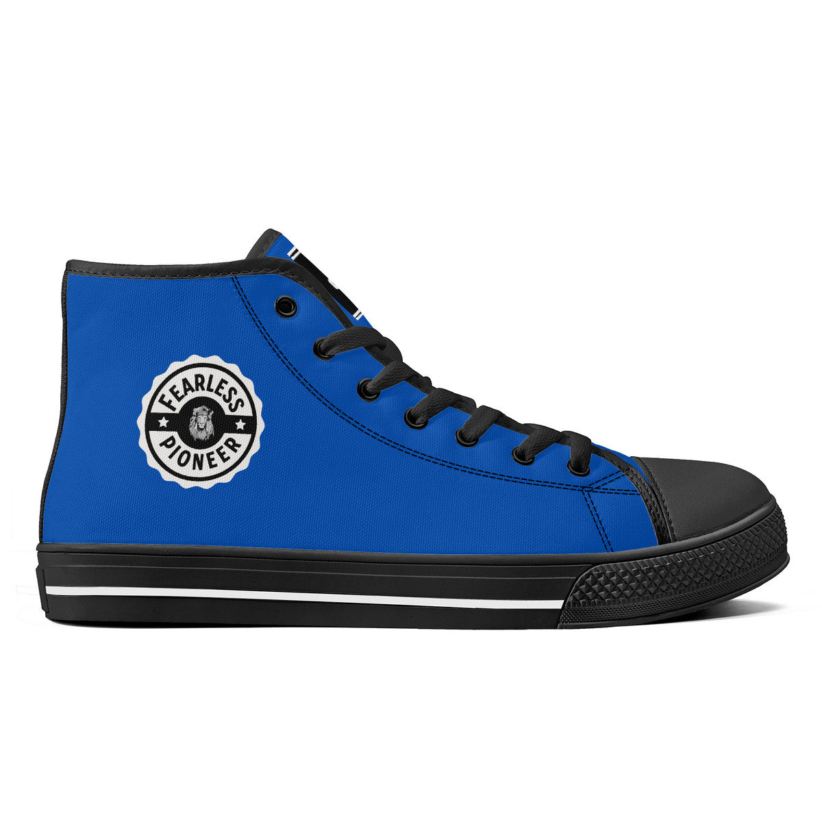 Copy of Fearless Pioneer High-Top Canvas Shoes With Customized Tongue - Black