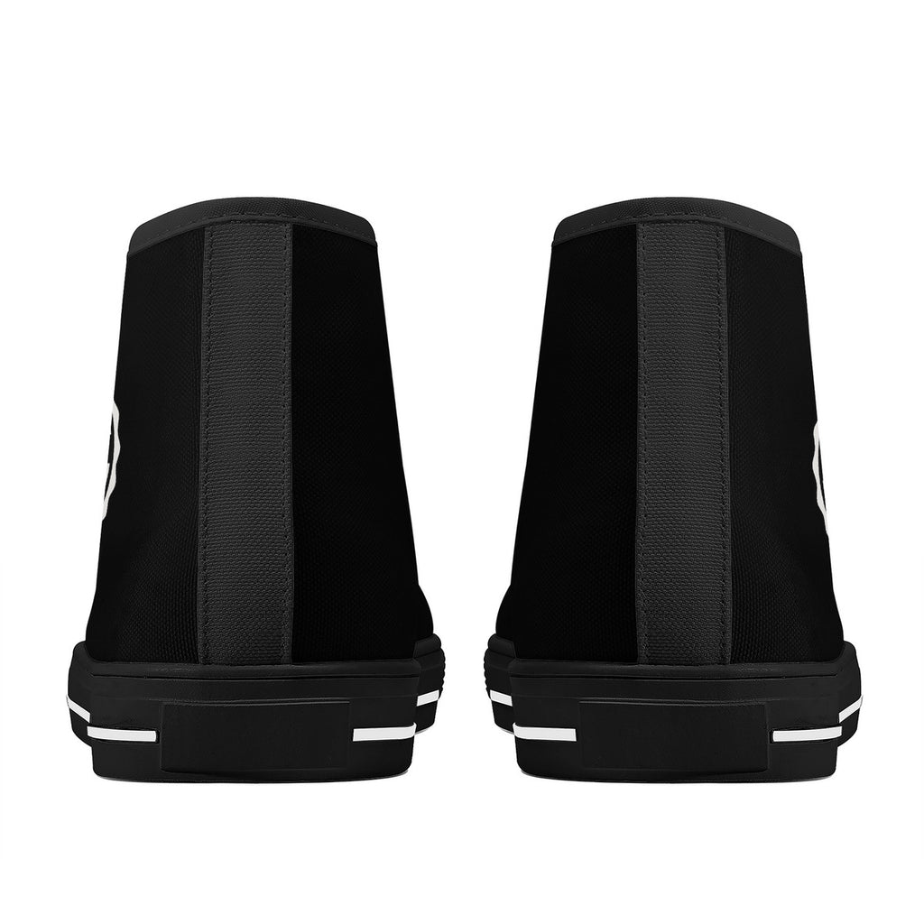 Copy of Fearless Pioneer  High-Top Canvas Shoes With Customized Tongue - Black