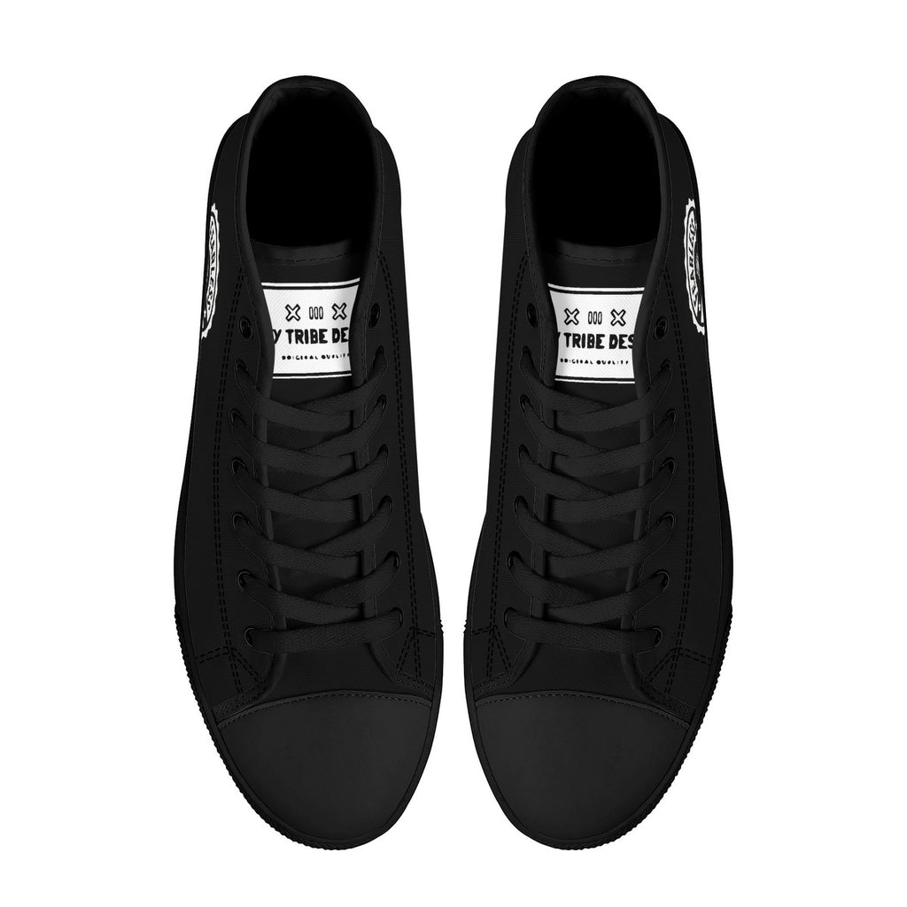 Copy of Fearless Pioneer  High-Top Canvas Shoes With Customized Tongue - Black