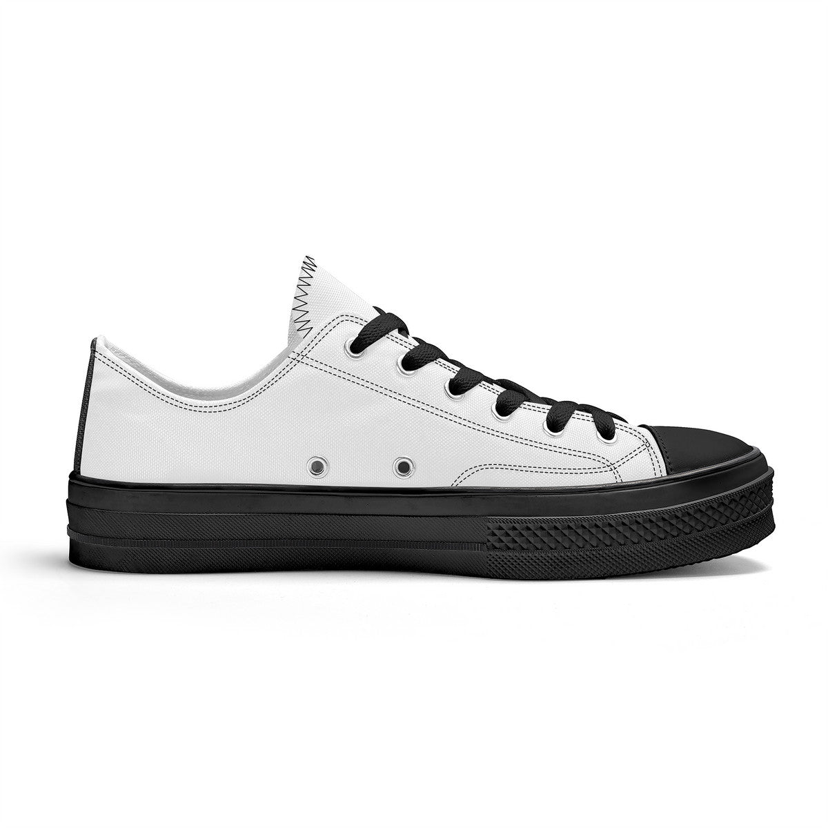 SF_S62 Unisex Classic Low Top Canvas Shoes - Black