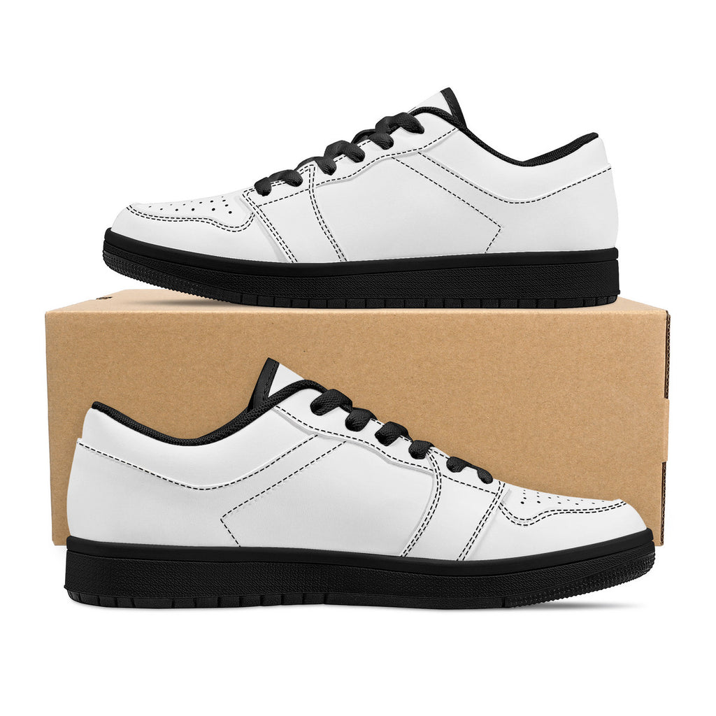 D15 Black Sole Low-Top Leather Sneakers