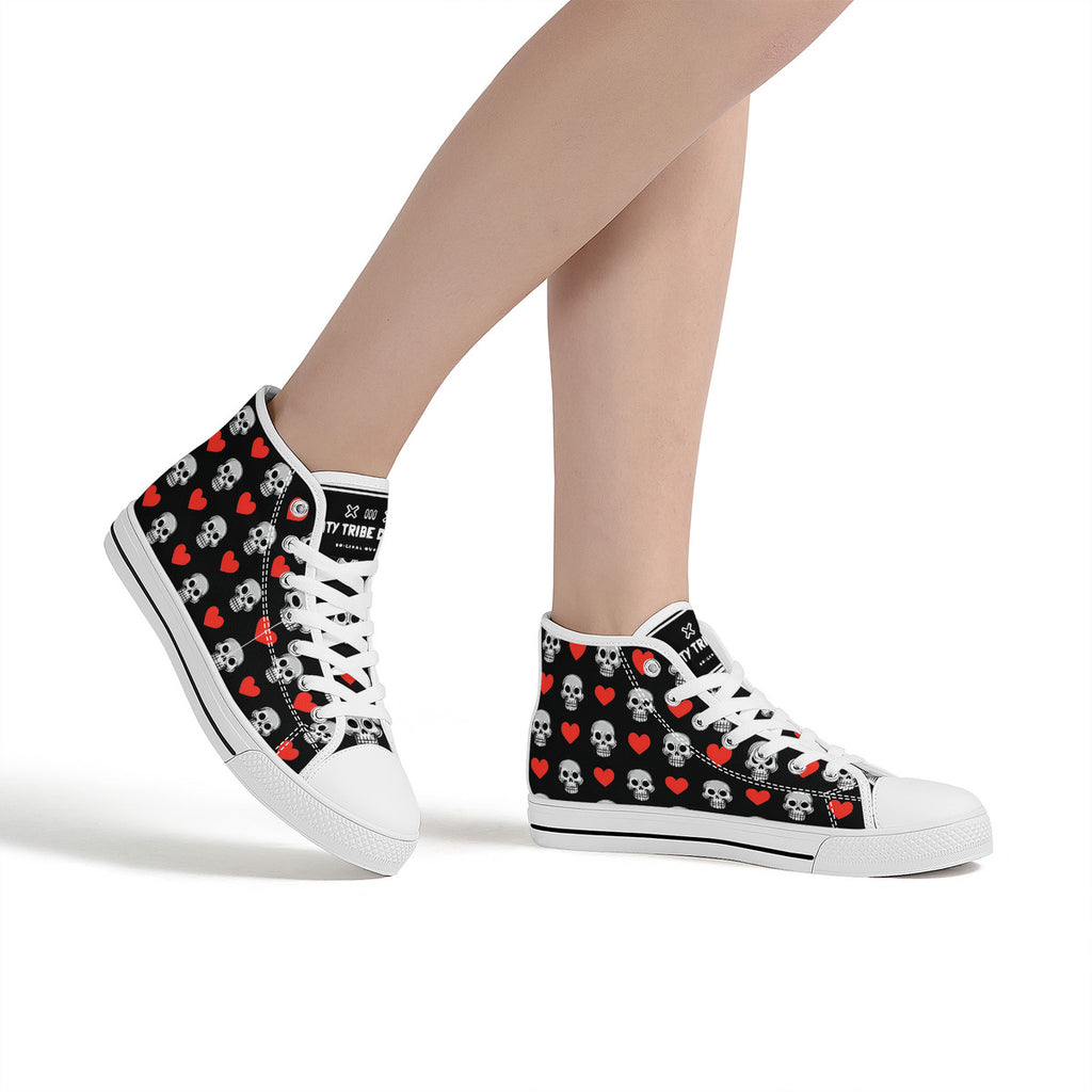 Copy of FWS High-Top Canvas Shoes With Customized Tongue - White