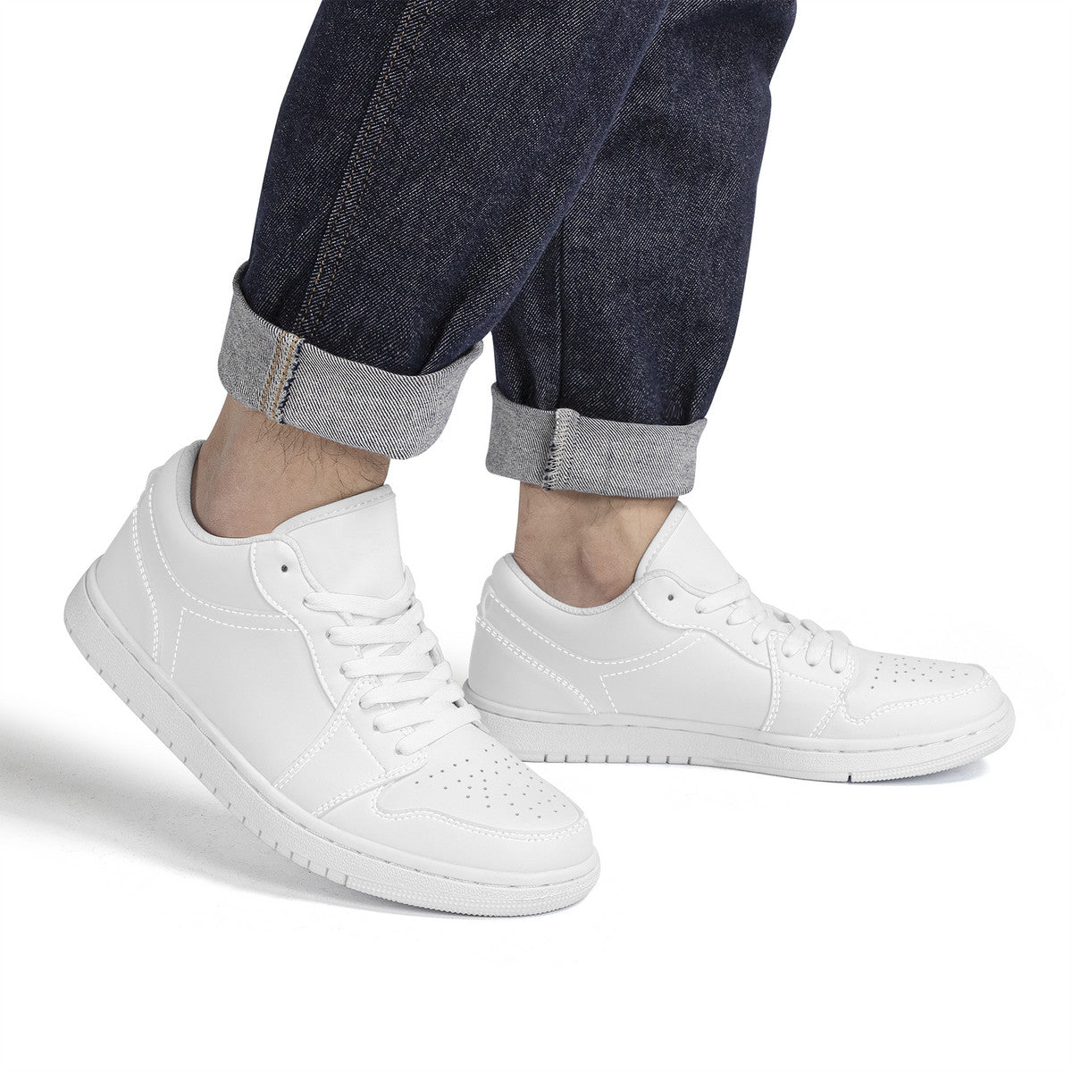 SF_S40 Unisex Low Top Skateboard Sneakers - White