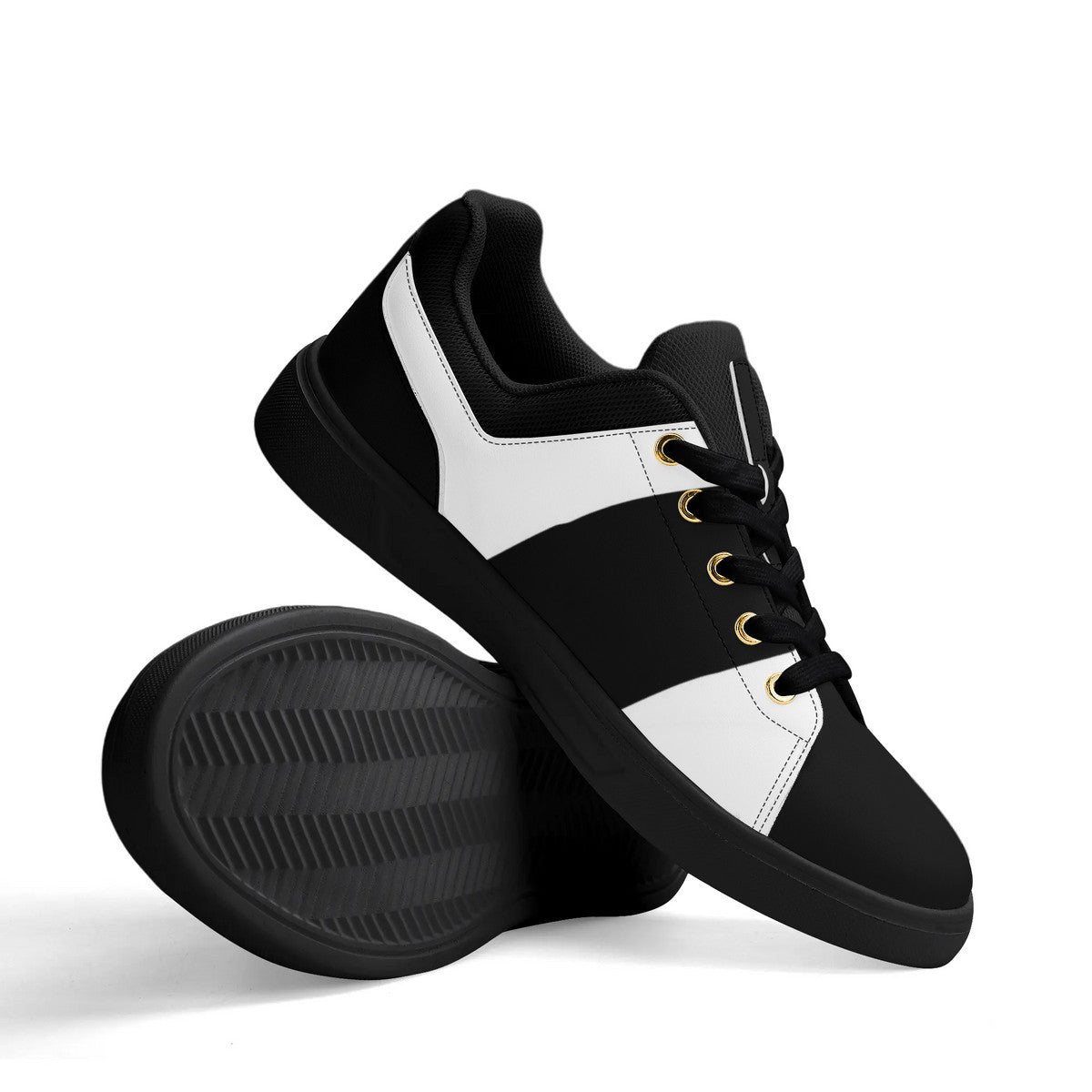 of Chill City tribe black Adult Low-Top Premium Synthetic Leather Shoes