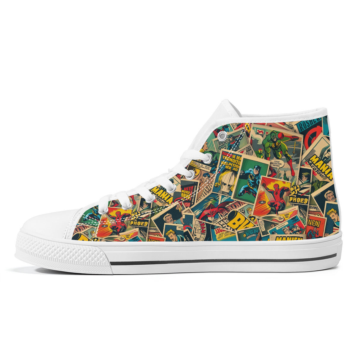Copy of FWS High-Top Canvas Shoes With Customized Tongue - White