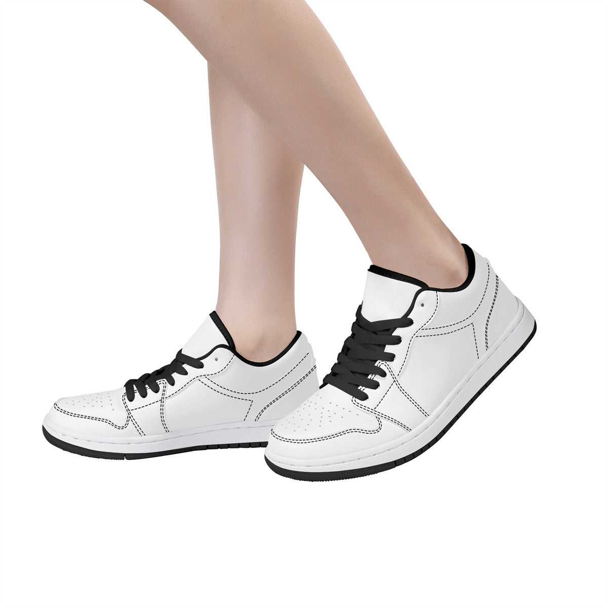 SF_S40 Unisex Low Top Skateboard Sneakers - Black