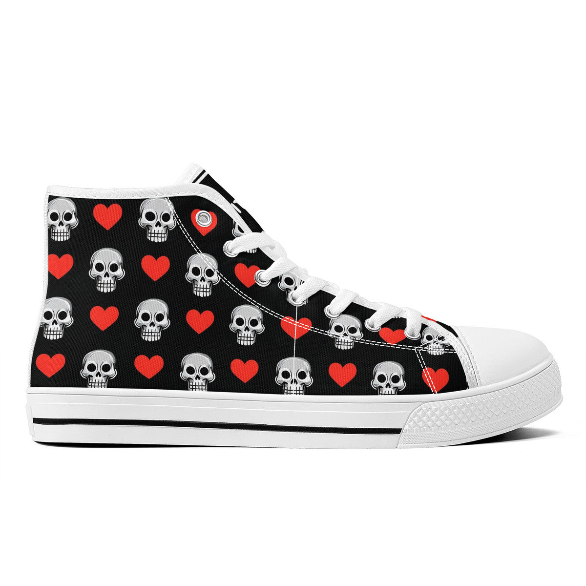 Copy of FWS High-Top Canvas Shoes With Customized Tongue - White