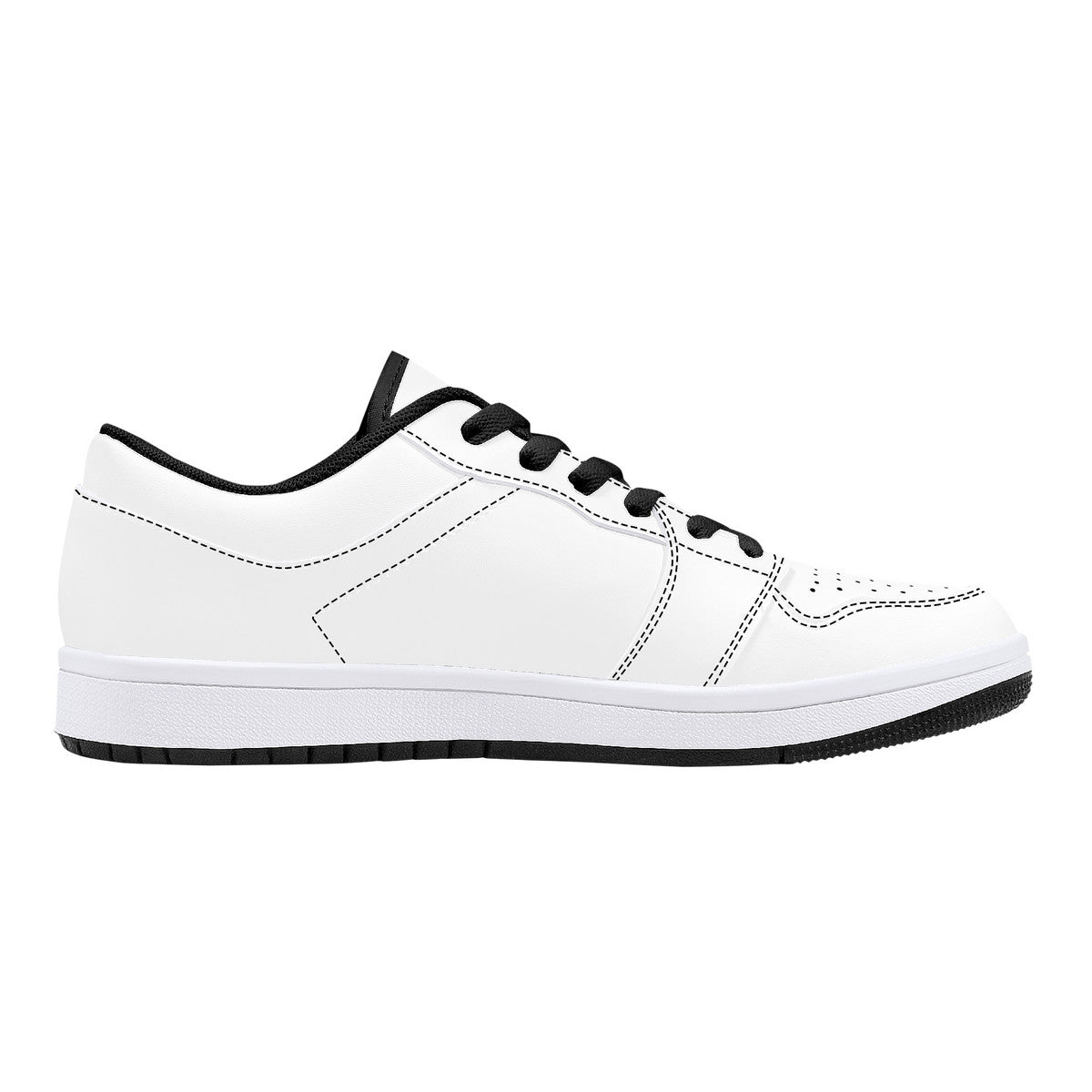 D15 Low-Top Synthetic Leather Sneakers - Black