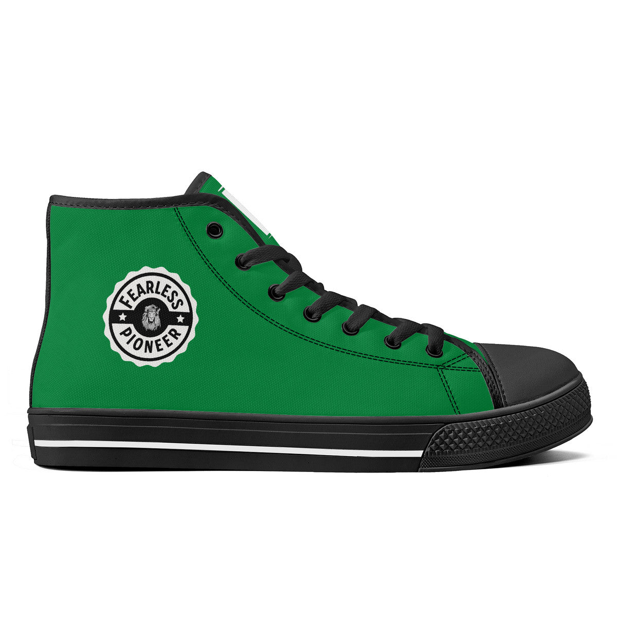 Copy of Fearless Pioneer High-Top Canvas Shoes With Customized Tongue - Black