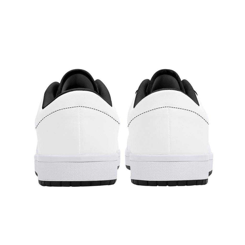 D15 Low-Top Synthetic Leather Sneakers - Black