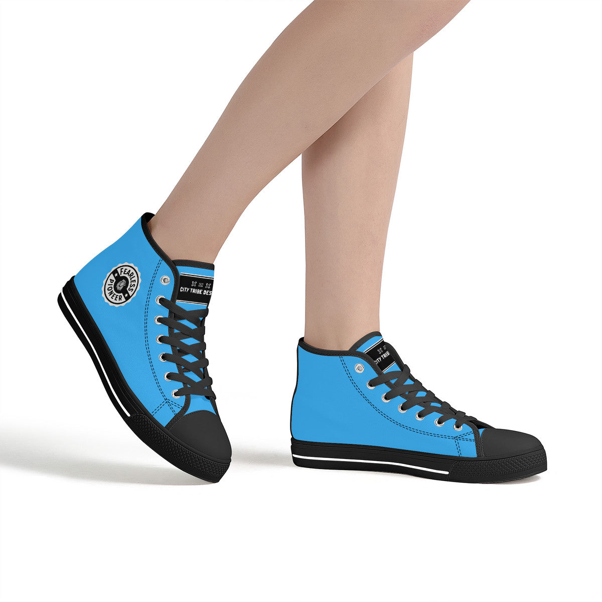 Copy of FWS High-Top Canvas Shoes With Customized Tongue - Black