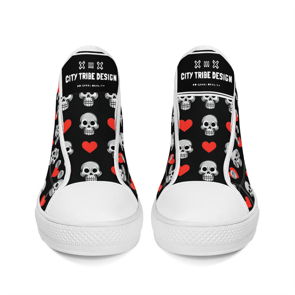 Copy of FWS High-Top Canvas Shoes With Customized Tongue - White
