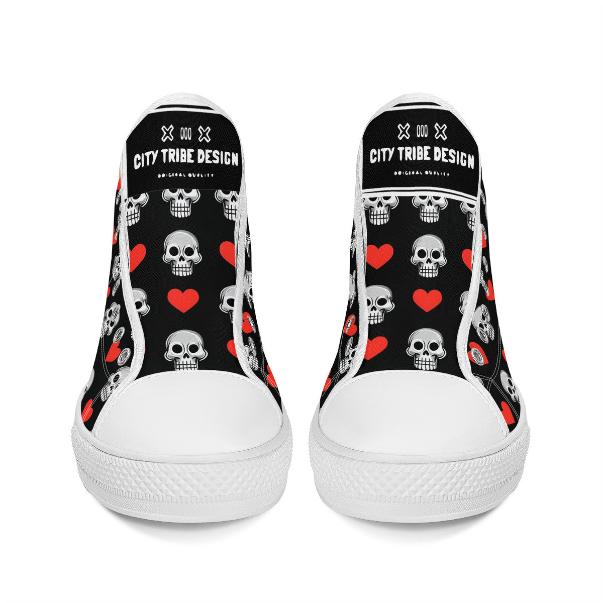 Copy of FWS High-Top Canvas Shoes With Customized Tongue - White