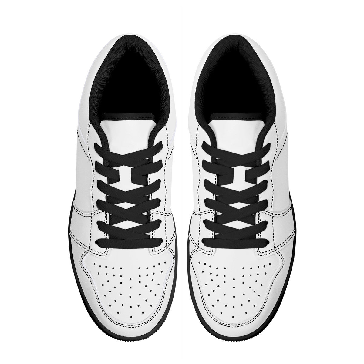 D15 Black Sole Low-Top Leather Sneakers