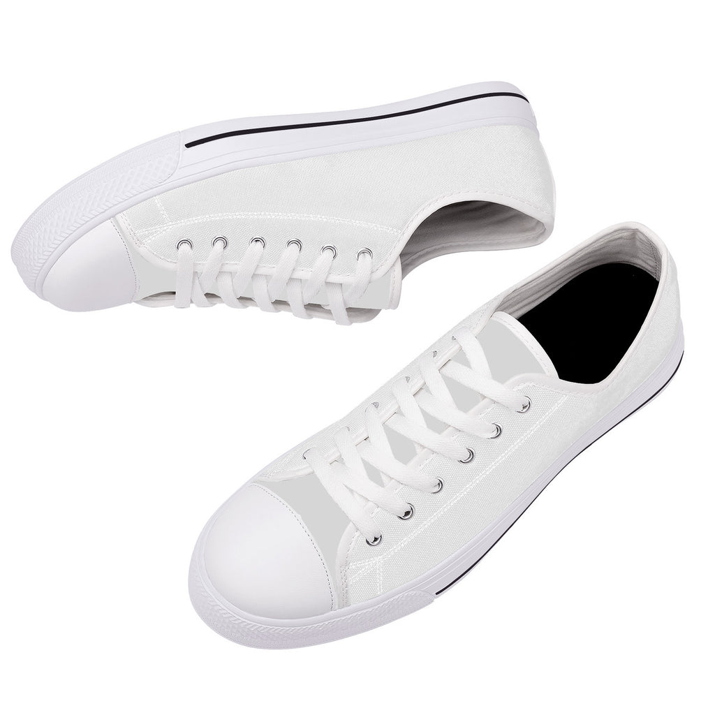 FXS Low-Top Canvas Shoes With Customized Tongue - White