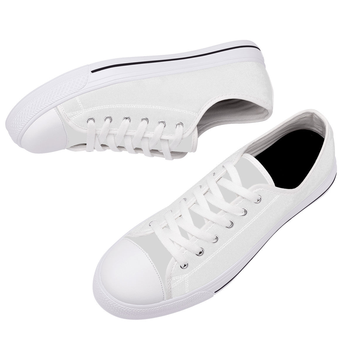 FXS Low-Top Canvas Shoes With Customized Tongue - White