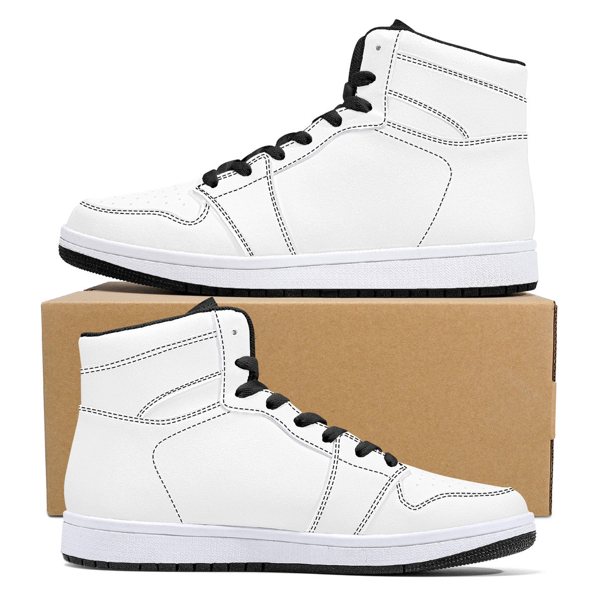 D16 High-Top Synthetic Leather Sneakers - Black