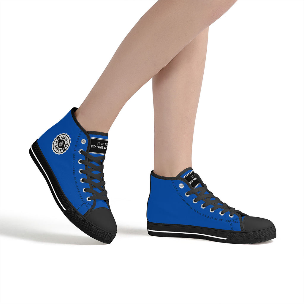 Copy of Fearless Pioneer High-Top Canvas Shoes With Customized Tongue - Black