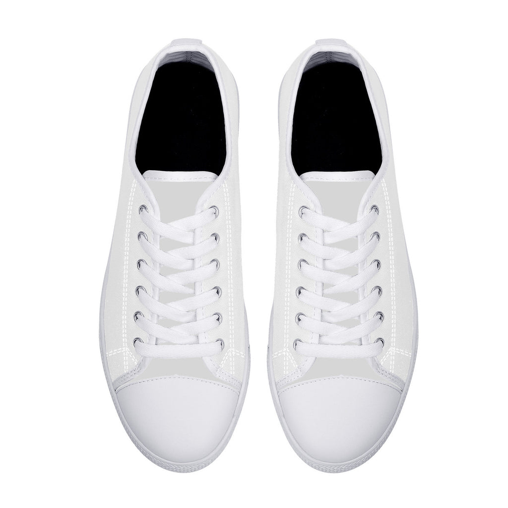 FXS Low-Top Canvas Shoes With Customized Tongue - White