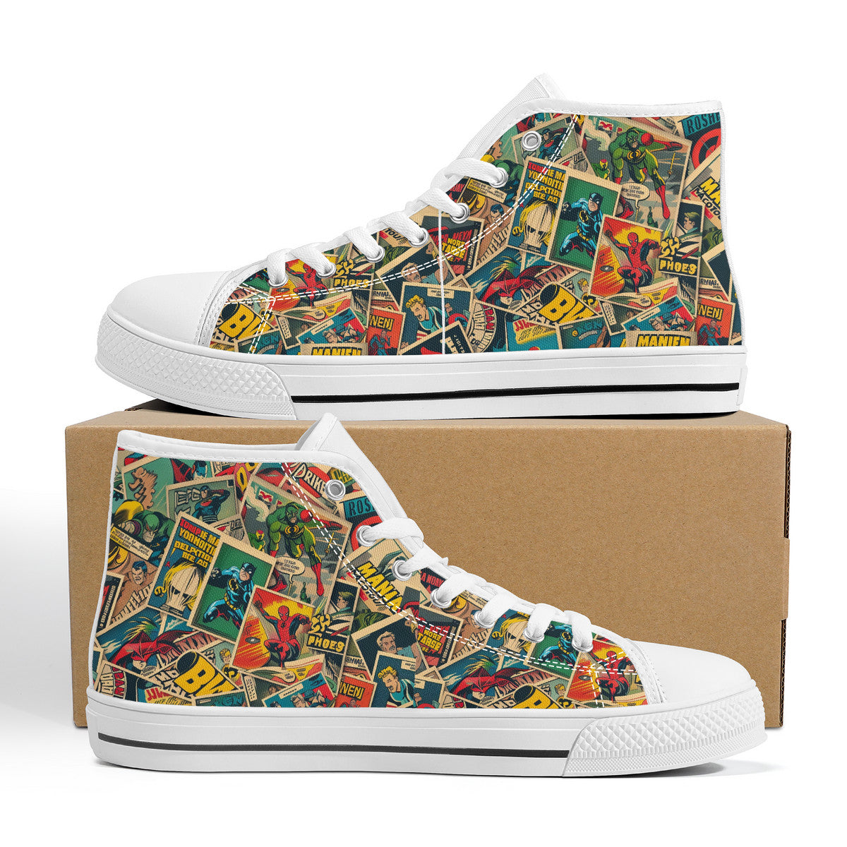 Copy of FWS High-Top Canvas Shoes With Customized Tongue - White