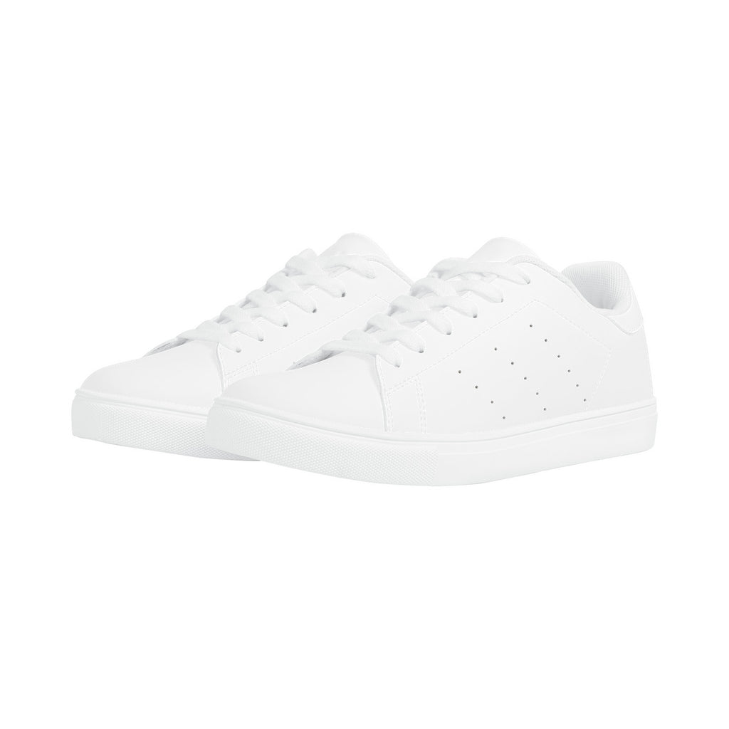 D27 Low-Top Synthetic Leather Sneakers - White