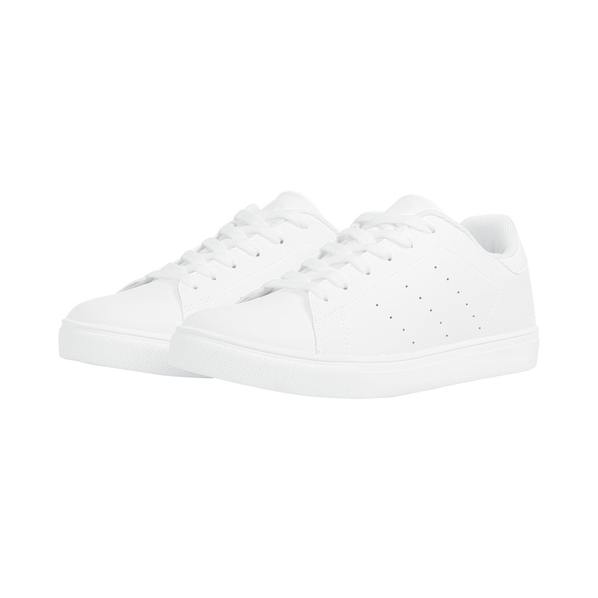 D27 Low-Top Synthetic Leather Sneakers - White