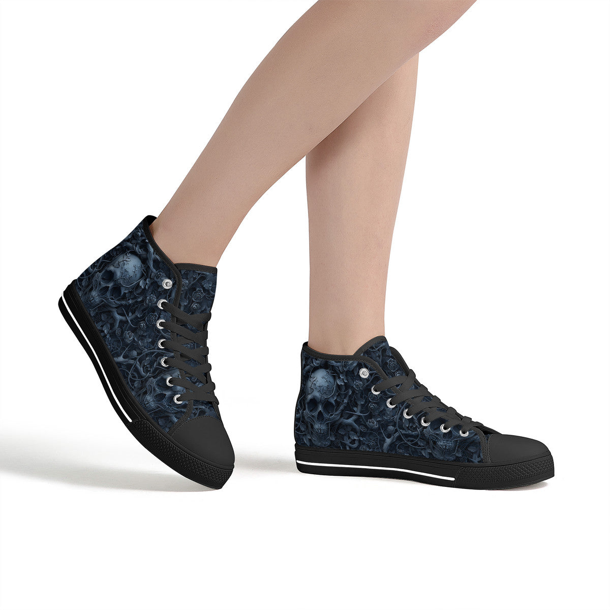 Copy of FWS High-Top Canvas Shoes With Customized Tongue - Black