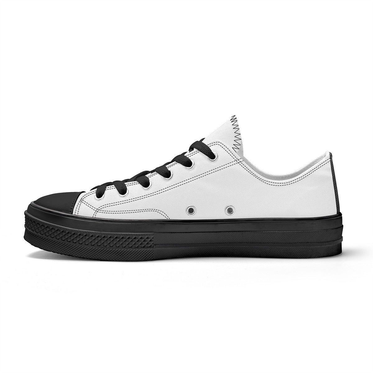 SF_S62 Unisex Classic Low Top Canvas Shoes - Black