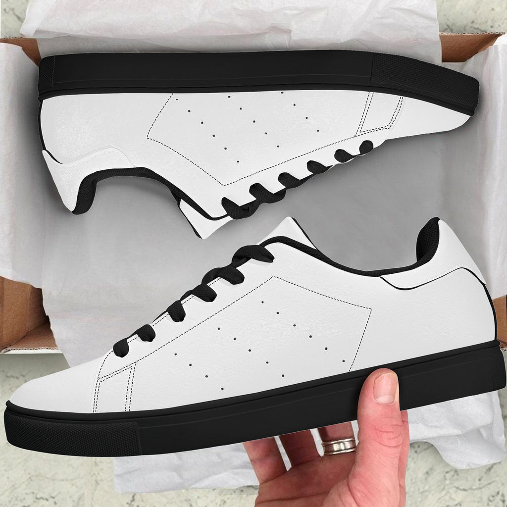 D27 Low-Top Synthetic Leather Sneakers - Black