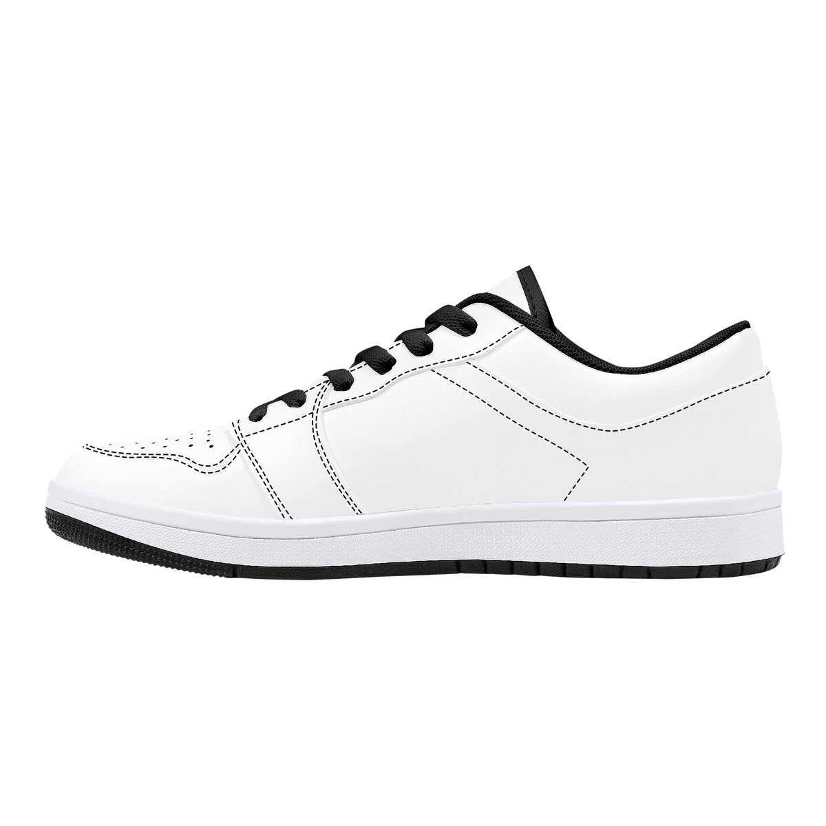 D15 Low-Top Synthetic Leather Sneakers - Black