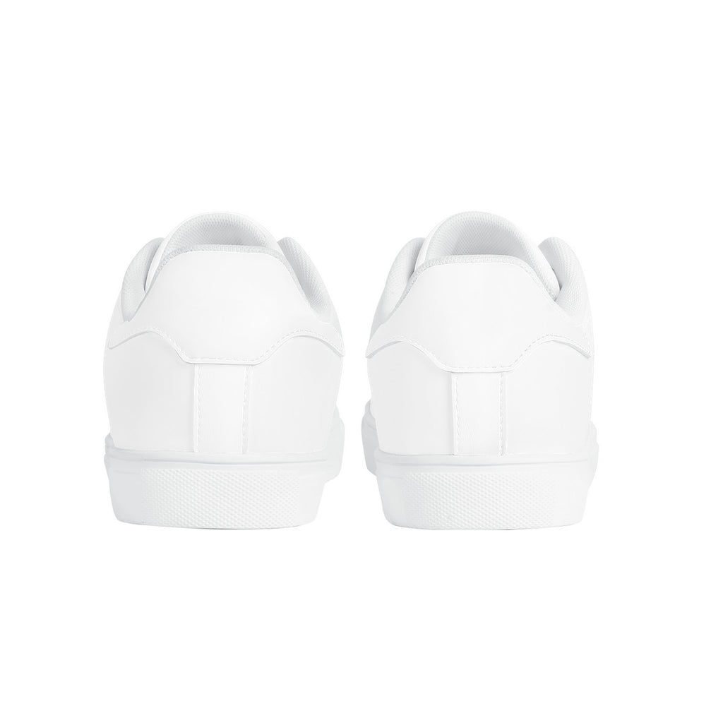 D27 Low-Top Synthetic Leather Sneakers - White